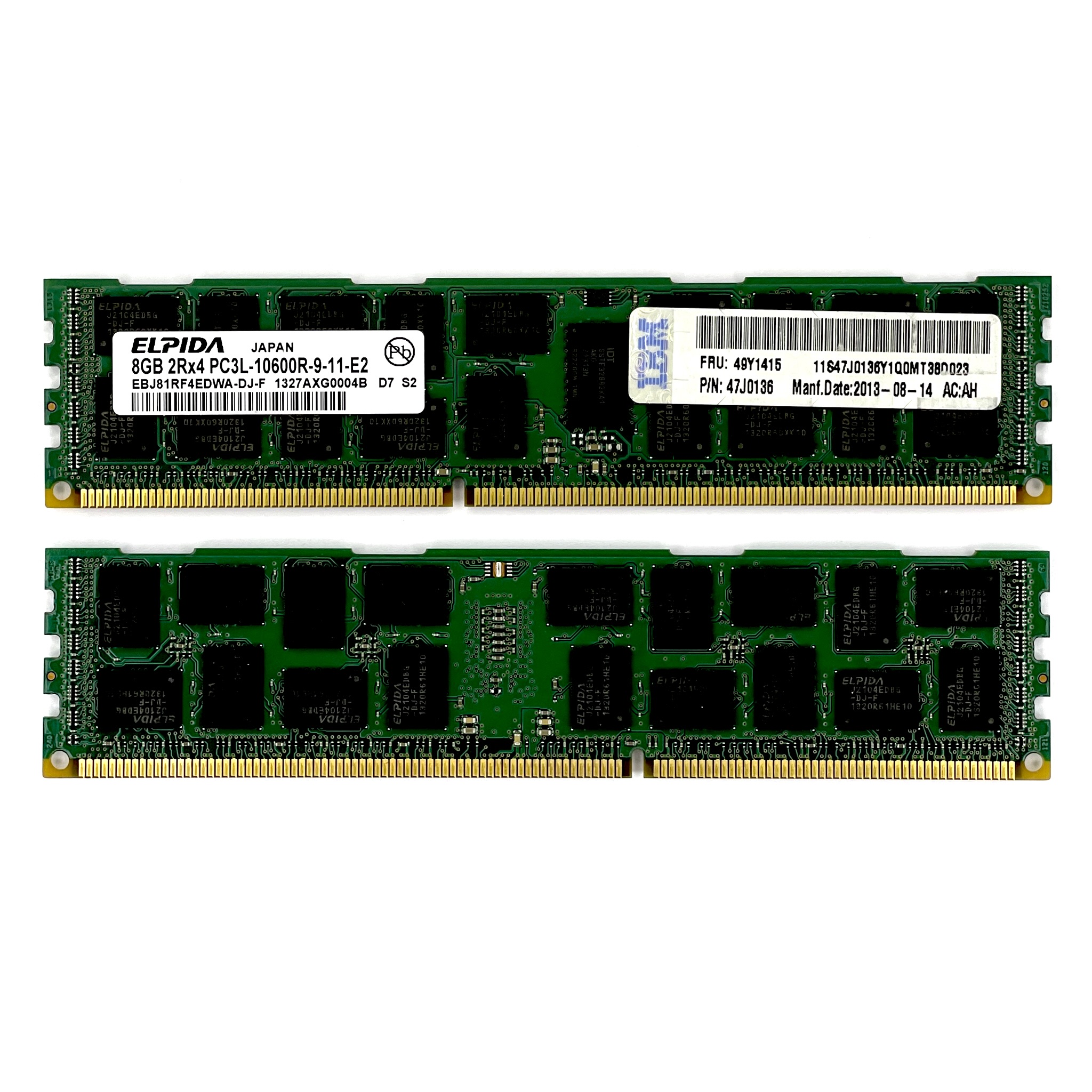 Оперативная память 8 GB REG (IBM ELPIDA DDR3 ECC REG 8Gb 10600 PC3L  49Y1415)