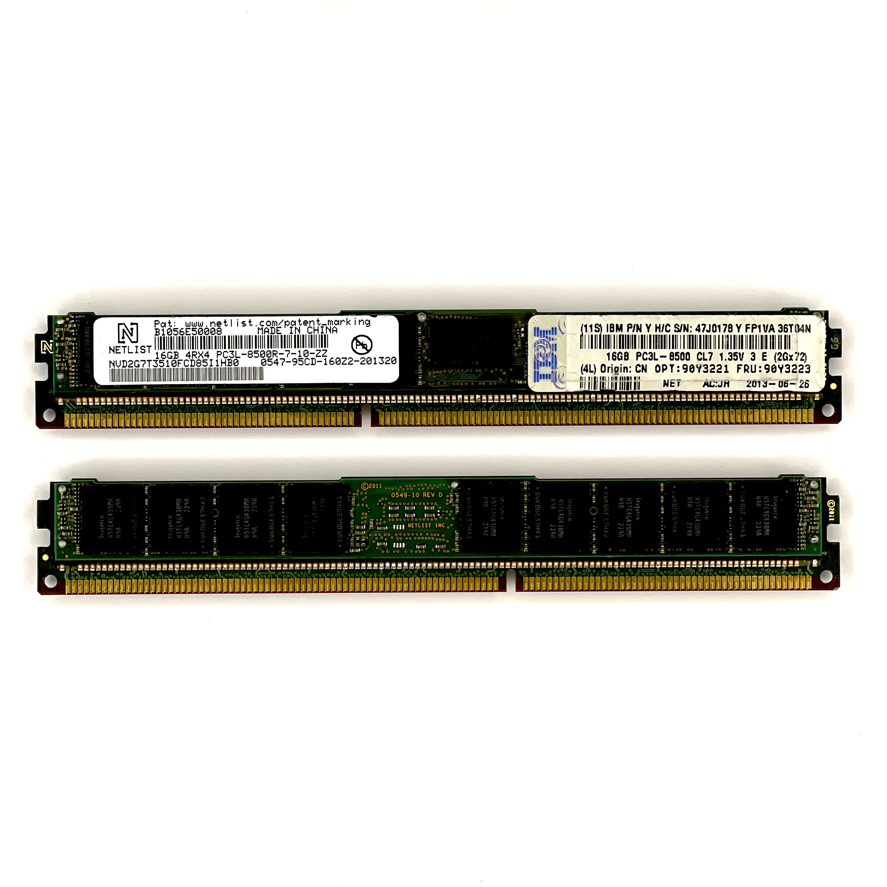 Оперативная память 16 GB REG (Netlist 16Gb 4Rx4 PC3L-8500R NVD2G7T3510FCD85I1HB0 (VLP) (IBM))