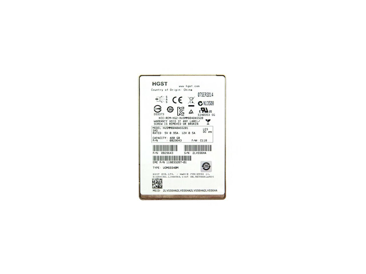 SAS SSD (IBM, HGST, 800 GB, SAS, 2.5", HUSMM1680ASS201, 12 Gb/s)