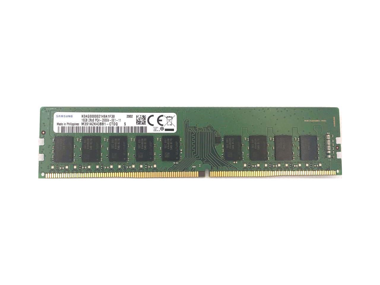 Оперативная память 16 GB ECC (Samsung 16Gb 2Rx8 ECC PC4-2400T-EE1-11 M391A2K43BB1-CRCQ)