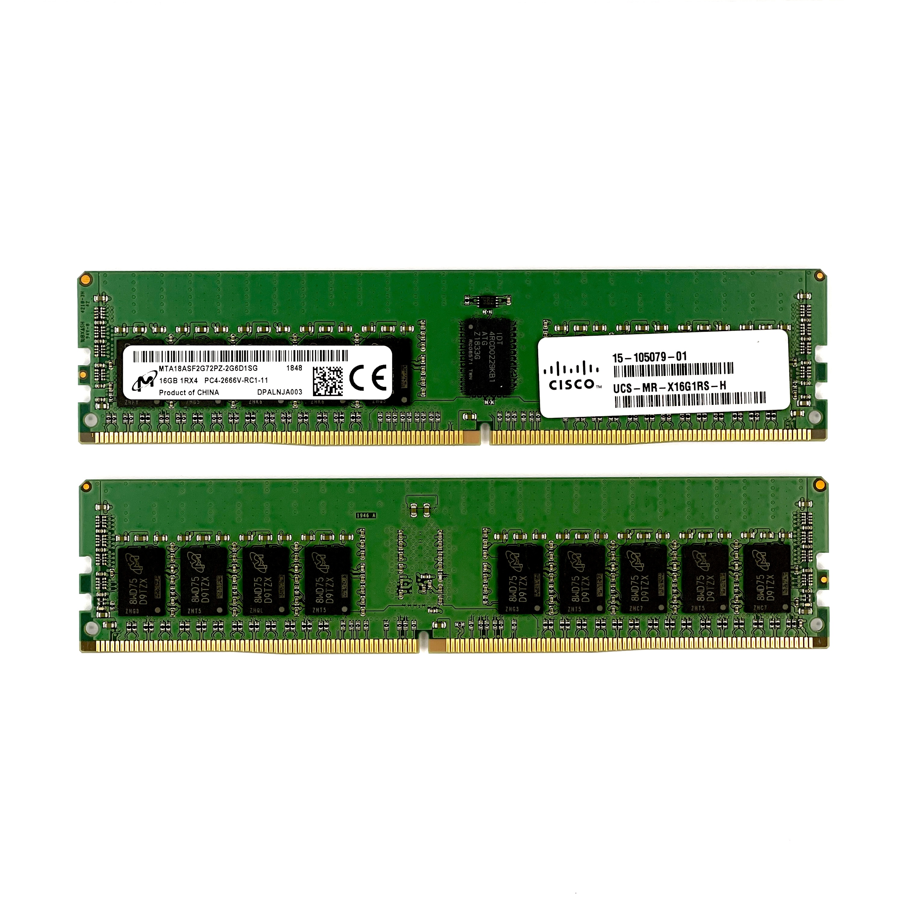 Оперативная память 16 Gb REG (Cisco Micron DDR4 ECC REG 16Gb 1Rx4 2666V-RC1-11 PC4 MTA18ASF2G72PZ-2G6D1SG 15-105079-01)