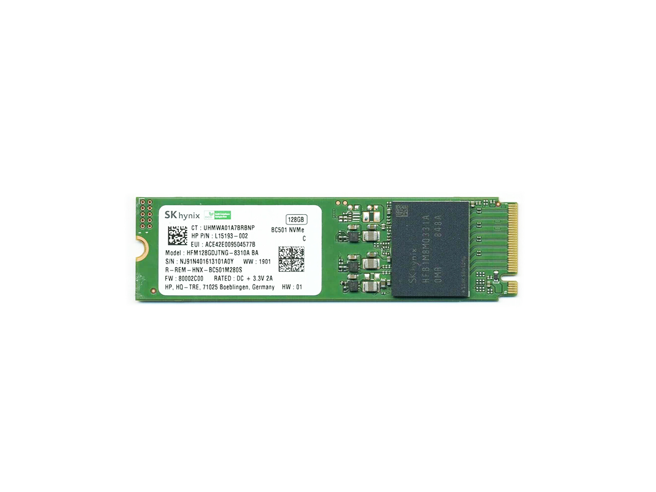 NVMe SSD-накопитель (SSD HP 3840Gb SK Hynix VK003840KWWFP PCIe)