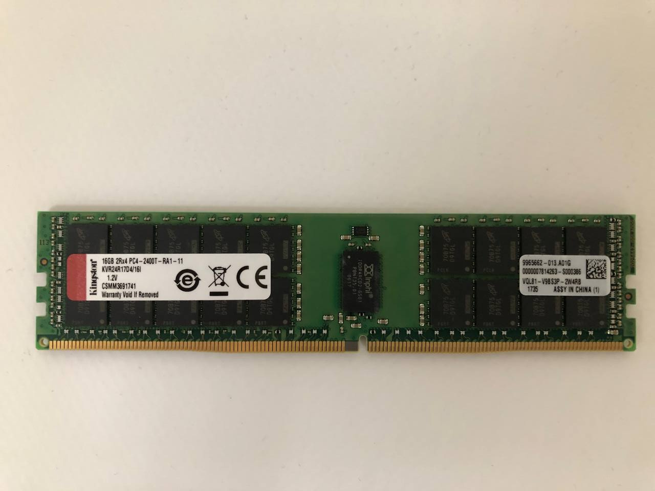 Оперативная память 16 Gb REG (Kingston 16GB 2Rx4 PC4-2400T-RA1-11 KVR24R17D4/16I)