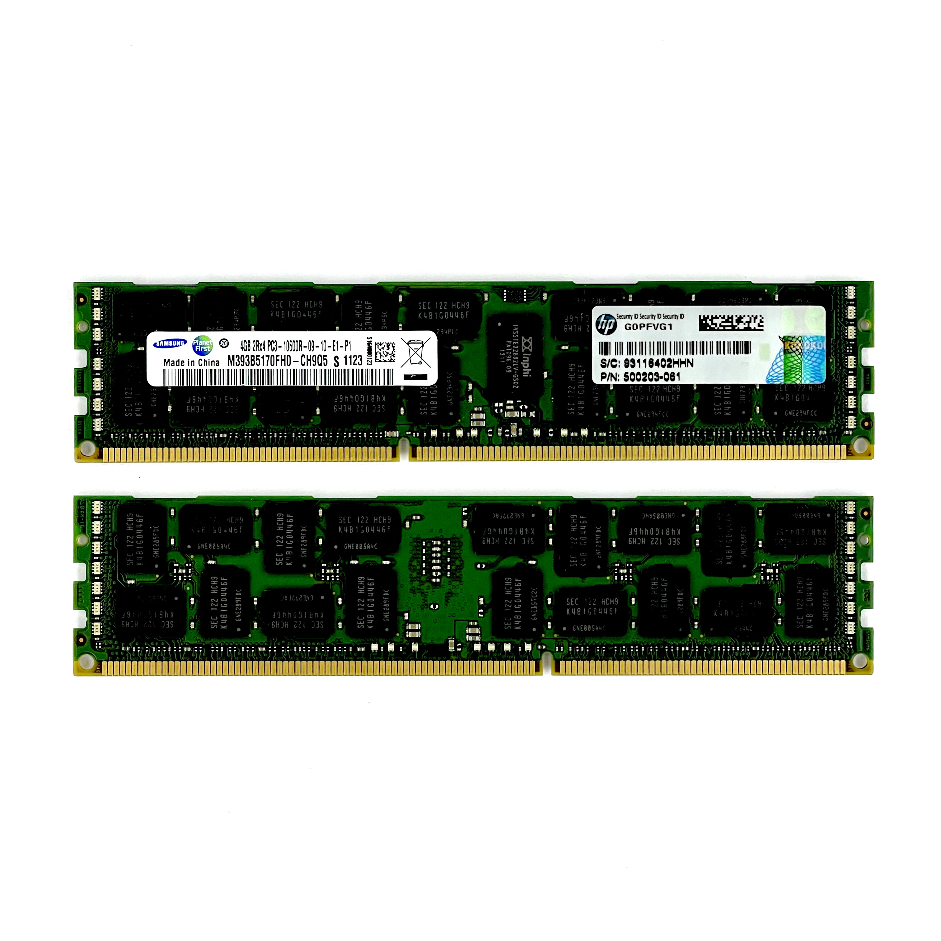 Оперативная память 4 GB REG (HP SAMSUNG 4GB 2Rx4 PC3-10600R M393B5170FH0 (500203-061))
