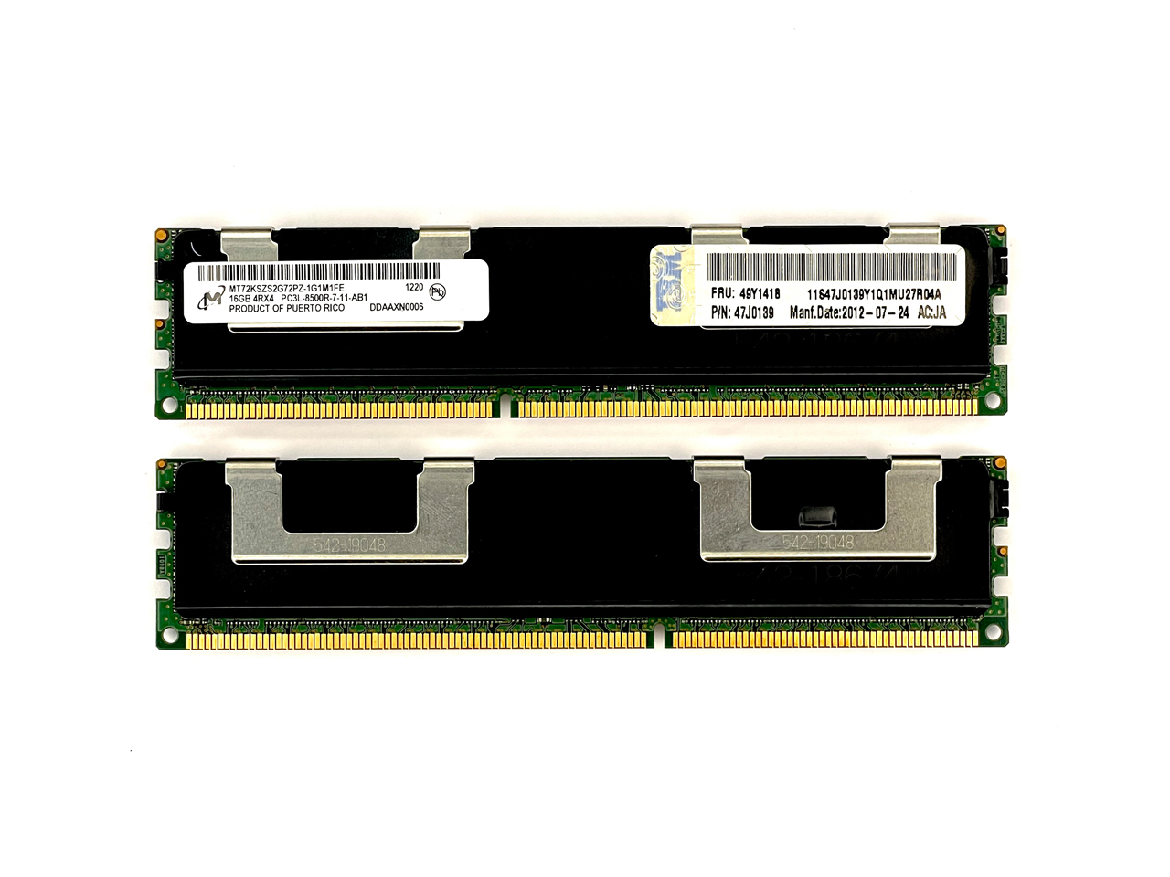 Оперативная память 16 GB REG (IBM Micron 16GB 4Rx4 PC3L-8500R-7-11 MT72KSZS2G72PZ (FRU:49Y1418))